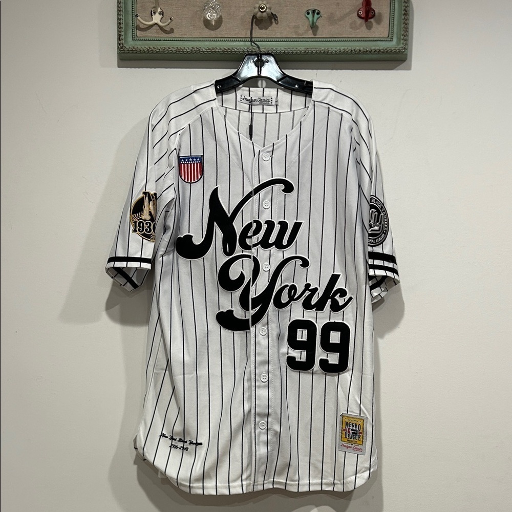 New York 99 Striped Baseball Jersey men’s adult size large nostalgia top shirt